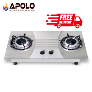 Apolo Manual Stove / Hob - Model 150 - 2 Burner - 100% Pure Stainless Steel Top - Rust Proof - 14 Days Return Warranty