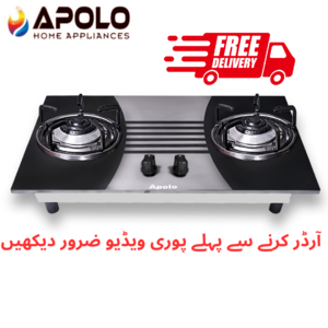 Apolo Manual Stove / Hob - Model 180 - 2 Burner - 100% Pure Stainless Steel Top - Rust Proof - 14 Days Return Warranty