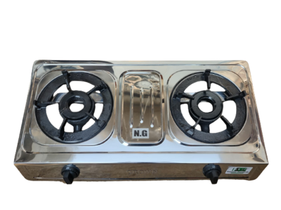 Crown LPG Stove CR D-100 Table Top Panel Material: Stainless Steel